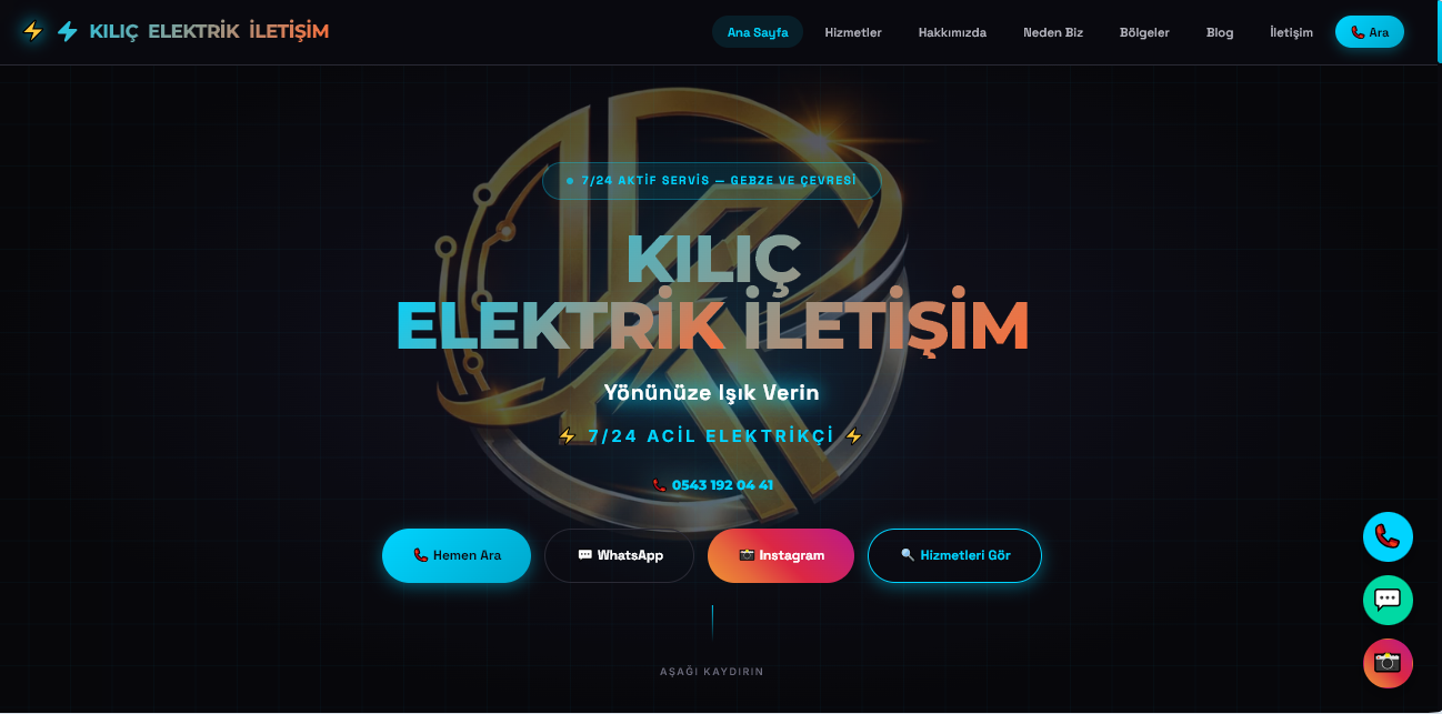 Kılıç Elektrik İletişim Web Sitesi